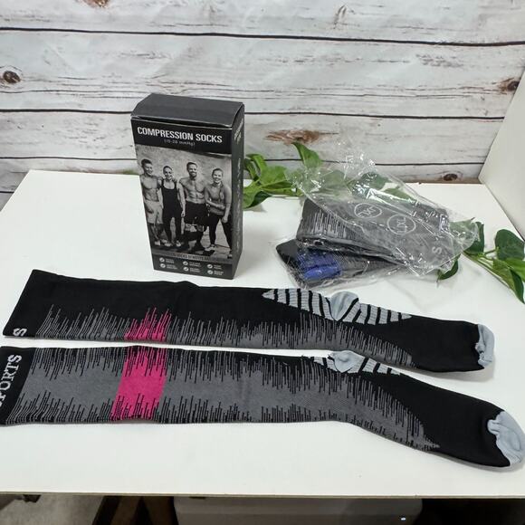 CHARMKING Sport Compression Socks Unisex Circulation 3 Pairs 15-20 mmHg L/XL - Picture 3 of 13